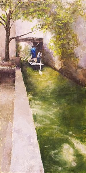 Suzhou Canal Figurative Painting Seamus Berkeley