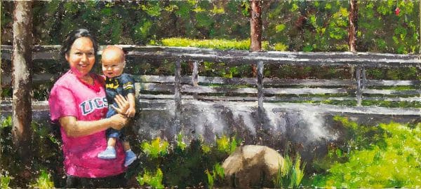 Oil Portrait of Lahoma and Demetrius Portrait Seamus Berkeley Full