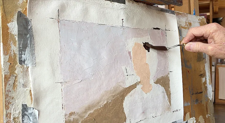 Portrait Painting Study: Blocking-in with a Painting Knife