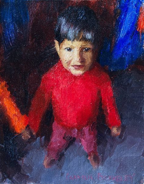 Young Neighbor Boy Painting Seamus Berkeley