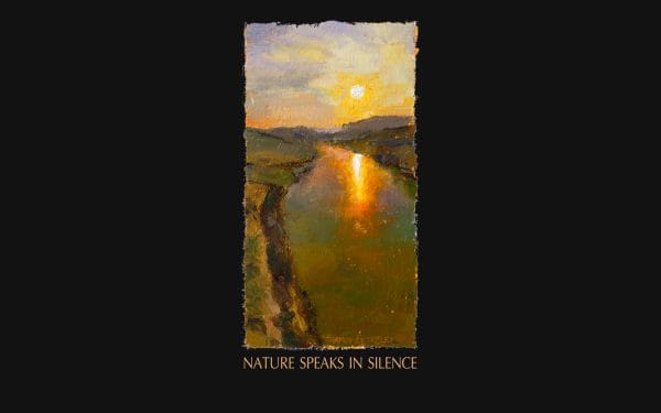 On trip through the southwest United States, stopped at a bridge in a remote area of Utah. The silence was profound; it seemed as if the rocks surrounding the area were absorbing all the sound. Then there was the sun hovering above the confluence of the Colorado and Dirty Devil Rivers, just above the horizon to the west only a few minutes before sunset. Memorable moment of nature in it's awesome display of beauty and inspiration for this painting! Baffling Silence, Original oil on canvas, 12" x 7" Framed prints and canvases, digital download, commercial and advertising licensing of photographs by Seamus Berkeley.