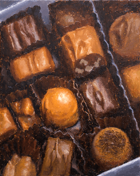 Print of "Box of Chocolates" painting by Seamus Berkeley