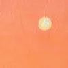 Detail of an oil painting of a full moon above the horizon and distance mountains in a vibrant, colorful sky at dusk.