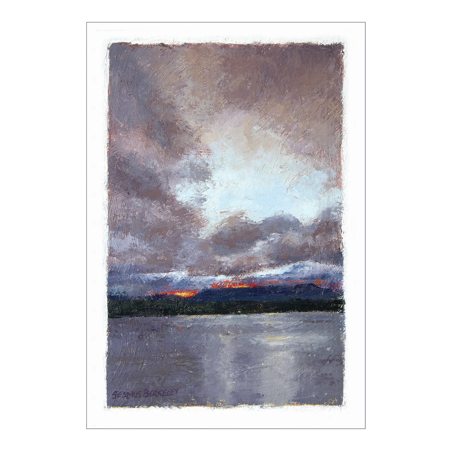 Water, Mountain, Sun, Clouds