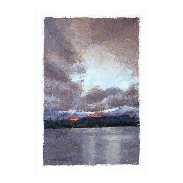 Water, Mountain, Sun, Clouds