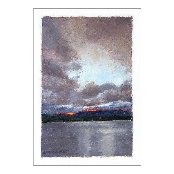 Water, Mountain, Sun, Clouds