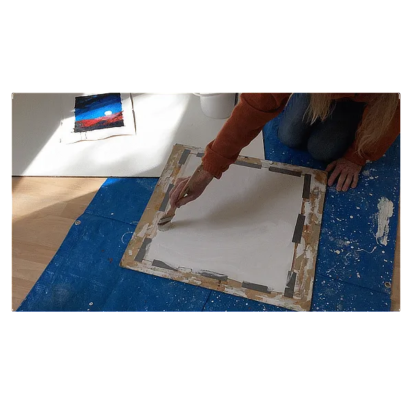 Applying Gesso to a Canvas