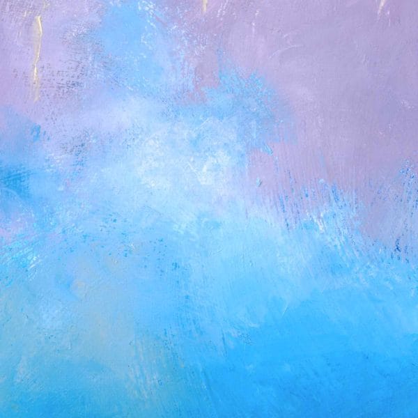Detail of an oil painting of the water and how it created abstract shapes of the reflected surroundings in the Berkeley Marina in Berkeley, California.