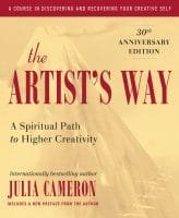 Red text over a light tan background that is the cover illustration for the book The Artist's Way.